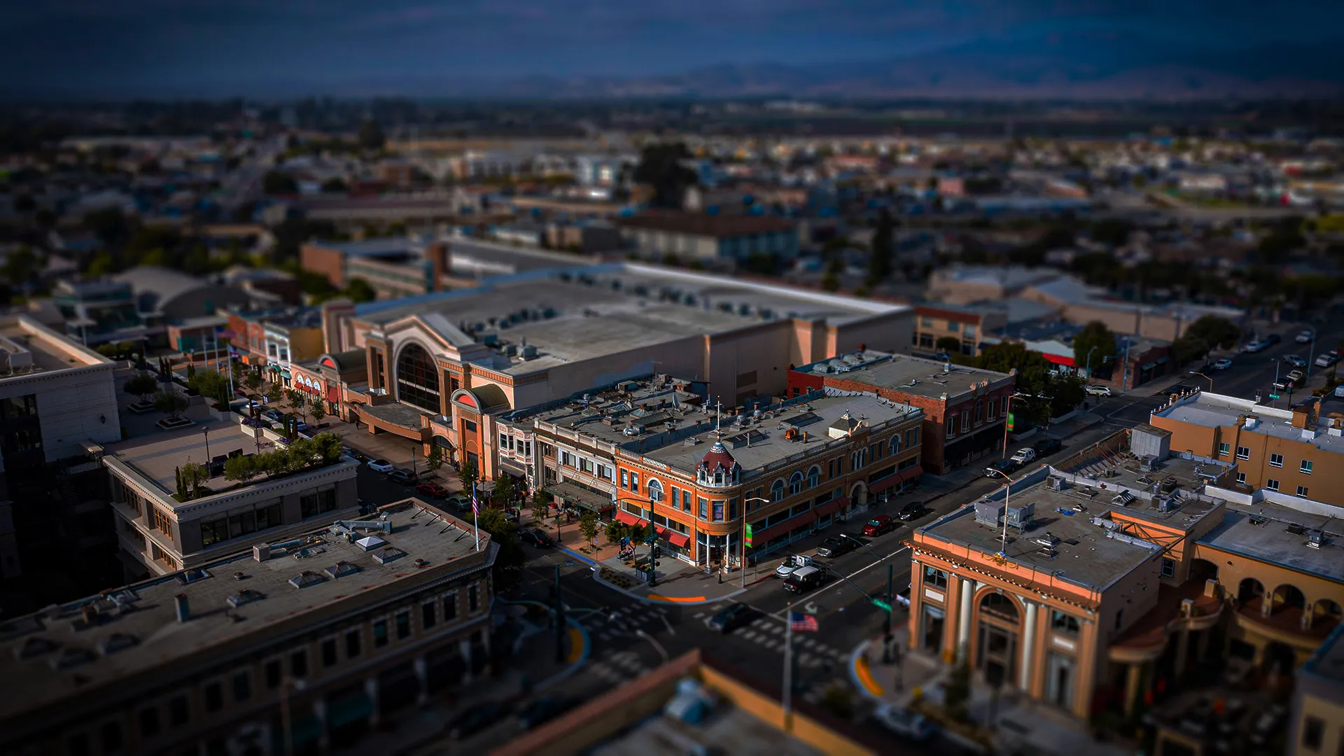 Aerial view of downtown Salinas, California